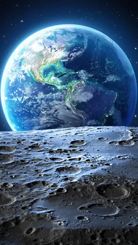 С Луной Обои на телефон планета в космосе