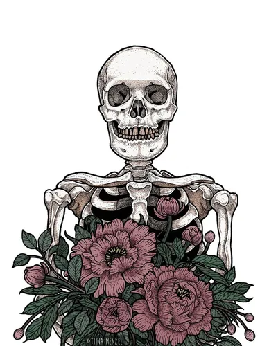 Скелеты Обои на телефон череп с цветами