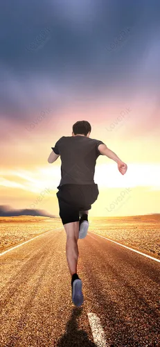 Спорт Обои на телефон мужчина бежит по дороге