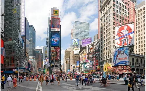 Сша Обои на телефон оживленная городская улица с Таймс-сквер на заднем плане