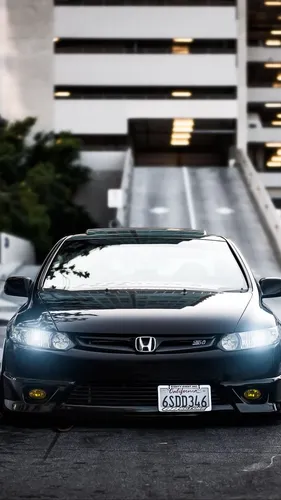 Хонда Обои на телефон черный автомобиль, припаркованный на улице