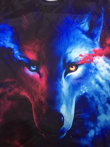 Огненные Обои на телефон картина с изображением волка