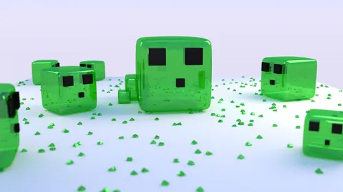 Слайм Обои на телефон группа зеленых и белых кубиков
