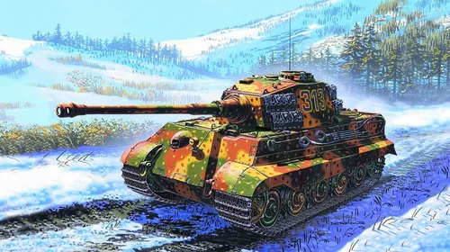 Танк Тигр Обои на телефон танк, проезжающий по снежному ландшафту