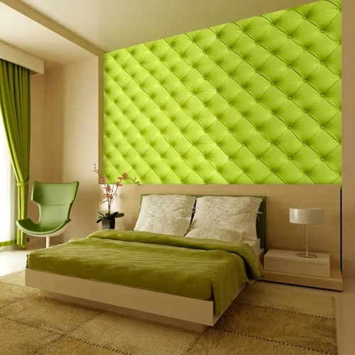 Фисташковые Обои на телефон кровать с зеленой стеной
