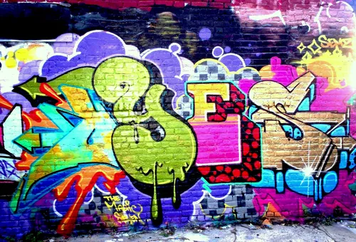 Яркие Для Подростков Обои на телефон граффити на стене