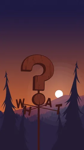 Gravity Falls Обои на телефон знак с закатом на заднем плане