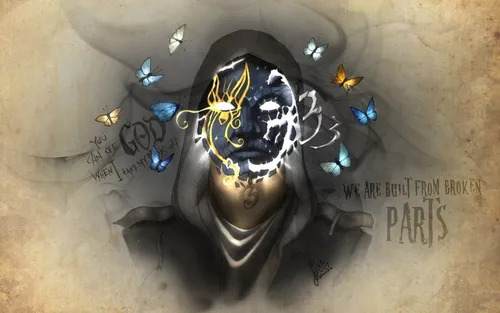 Hollywood Undead Обои на телефон рисунок черепа с бабочками на нем
