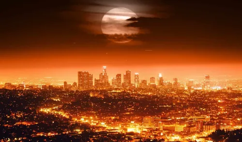 Los Angeles Обои на телефон ночной городской пейзаж