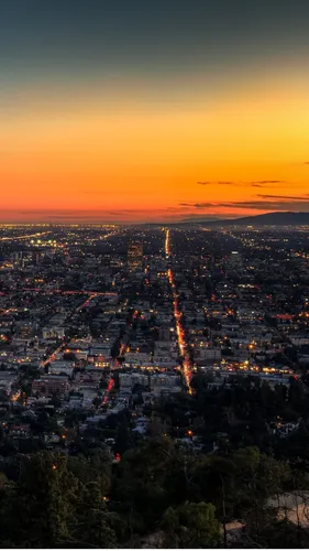 Los Angeles Обои на телефон город с большим водоемом на заднем плане