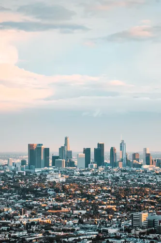 Los Angeles Обои на телефон город с водоемом на заднем плане