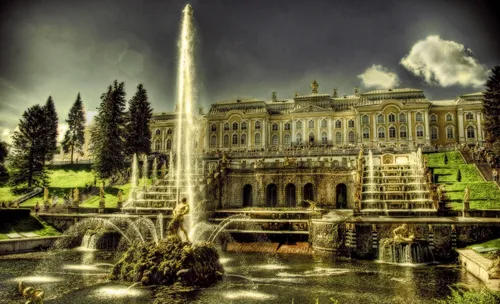 Palace Обои на телефон фонтан перед Петергофским дворцом