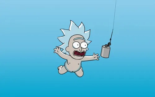 Rick And Morty Обои на телефон карикатура человека, держащего телефон