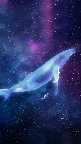 Кит Обои на телефон кит в космосе
