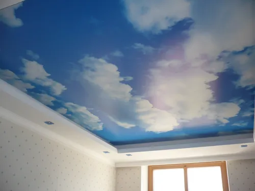 Натяжные Потолки Фото потолок с облаками над ним