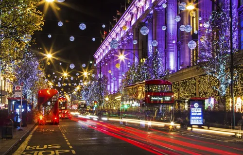 Лондон Hd Обои на телефон двухэтажный автобус едет по улице с рождественскими огнями