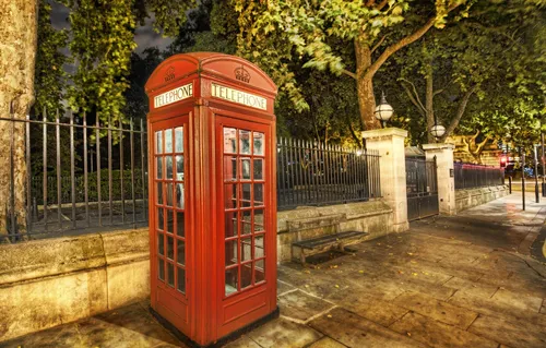 Лондон Hd Обои на телефон красная телефонная будка на кирпичной дороге