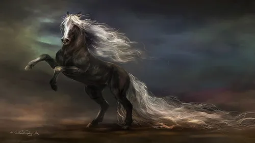 Лошадь Фото Обои на телефон лошадь с длинными волосами