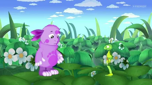 Лунтик Обои на телефон мультипликационный персонаж в поле цветов