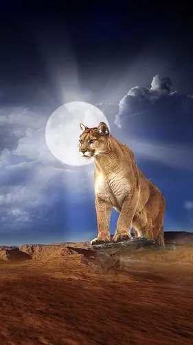 Львы Обои на телефон лев, стоящий на скале