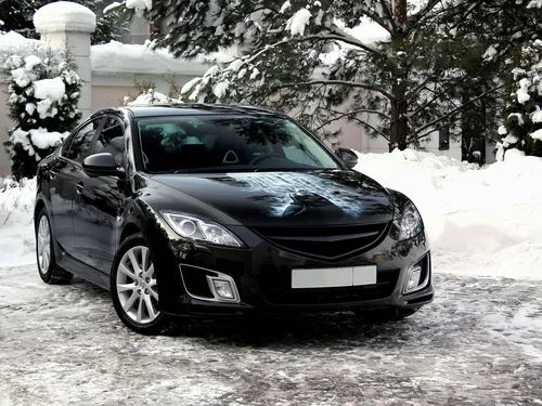 Мазда 6 Обои на телефон черный автомобиль, припаркованный в снегу