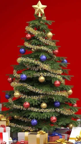 Новогодние Hd Обои на телефон рождественская елка с подарками под ней