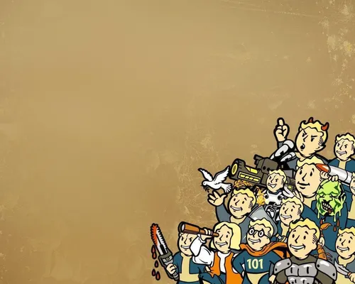 Fallout Обои на телефон группа людей с поднятыми руками