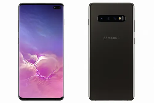 Samsung S10 Plus Обои на телефон мобильный телефон с розово-фиолетовым изображением на экране