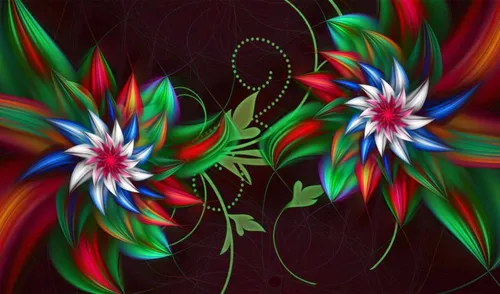 Абстракция Цветы Обои на телефон группа разноцветных цветов