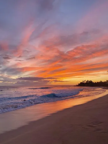 Берег Моря Обои на телефон пляж с волнами и закатом