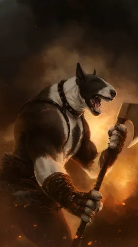Воин Обои на телефон собака с мечом