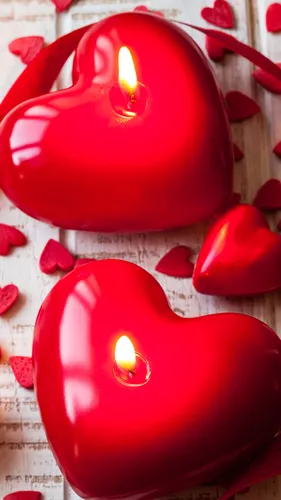 День Святого Валентина Обои на телефон красная свеча с пламенем