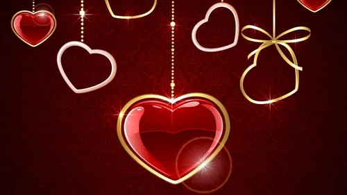 День Святого Валентина Обои на телефон красное сердце с белыми кругами