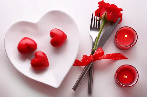 День Святого Валентина Обои на телефон тарелка с едой