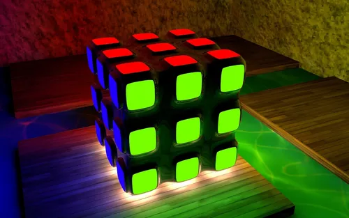 Кубик Рубика Обои на телефон красочный куб на столе