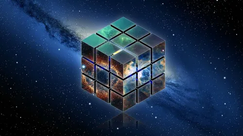 Кубик Рубика Обои на телефон куб с огнями в небе