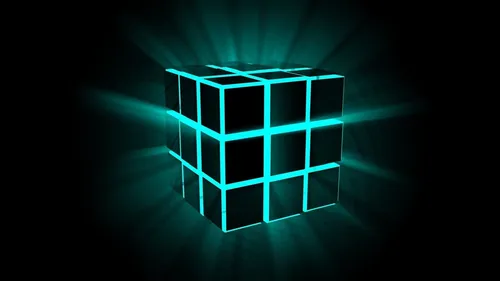 Кубик Рубика Обои на телефон сине-черный куб