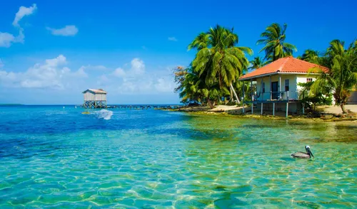 Пляж Пальмы Обои на телефон небольшой остров с домиком на нем