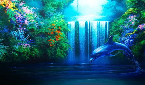 По Фен Шую Обои на телефон дельфин плавает в бассейне