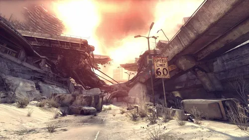 Постапокалипсис Обои на телефон видеоигра, показывающая разрушенное здание