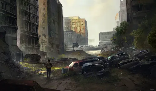 Постапокалипсис Обои на телефон человек, стоящий в разрушенном городе
