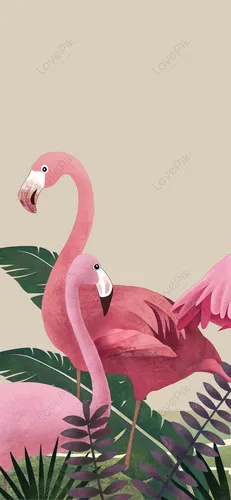 С Фламинго Обои на телефон фон