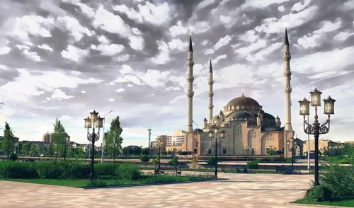 Чечня Обои на телефон большое здание с башнями