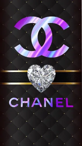 Шанель Обои на телефон фиолетово-белый логотип