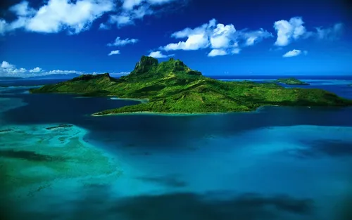 Остров Обои на телефон зеленый остров в океане