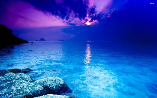 Остров Обои на телефон водоем со скалами и голубым небом