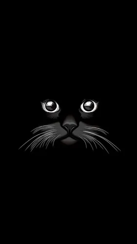 Темные С Надписью Обои на телефон кошка с большими глазами