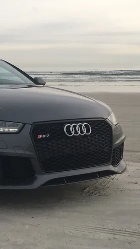 Audi Rs7 Обои на телефон автомобиль, припаркованный на пляже