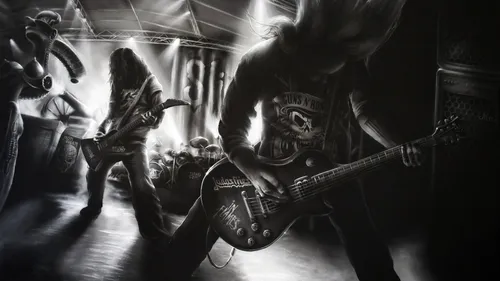 Black Metal Обои на телефон пара человек играет на гитарах