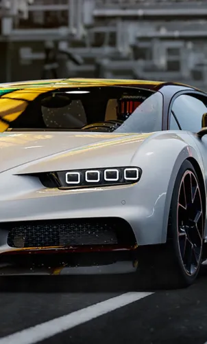 Bugatti Chiron Обои на телефон белый спортивный автомобиль